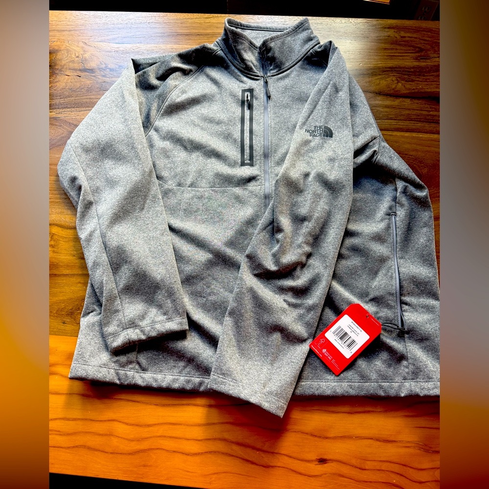 The North Face Canyon Flats Sweatshirt NWT Mens XL Gray Quarter Zip TNF Jacket